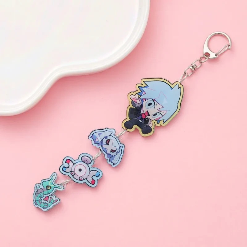 Porte-clés en acrylique avec dessin animé Pokémon mignon