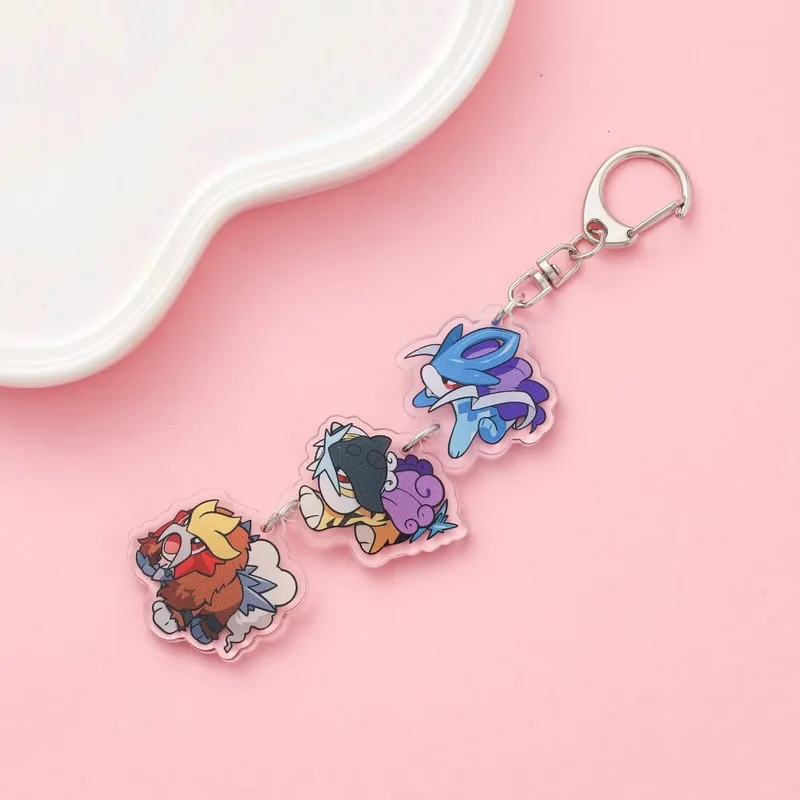 Porte-clés en acrylique avec dessin animé Pokémon mignon