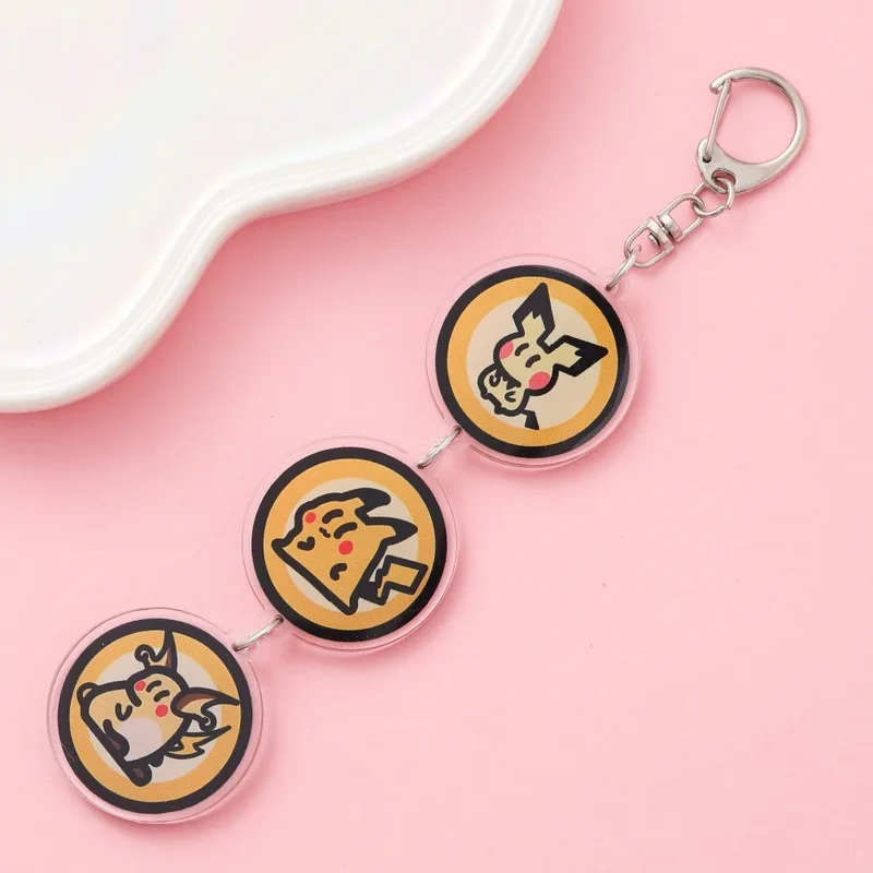 Porte-clés en acrylique avec dessin animé Pokémon mignon