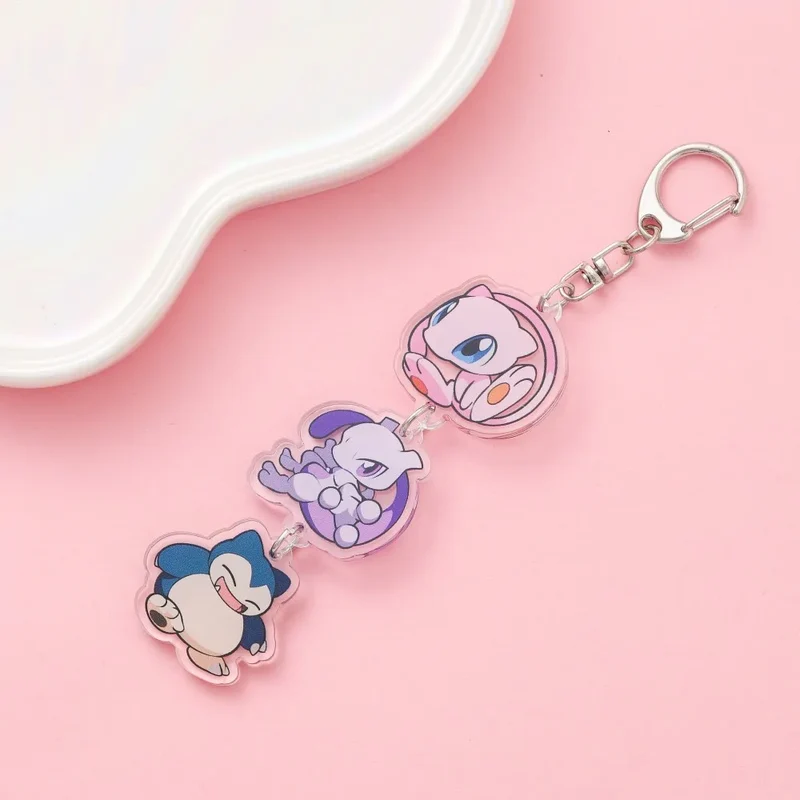 Porte-clés en acrylique avec dessin animé Pokémon mignon
