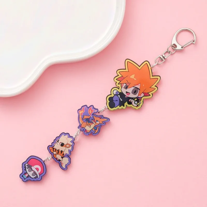 Porte-clés en acrylique avec dessin animé Pokémon mignon