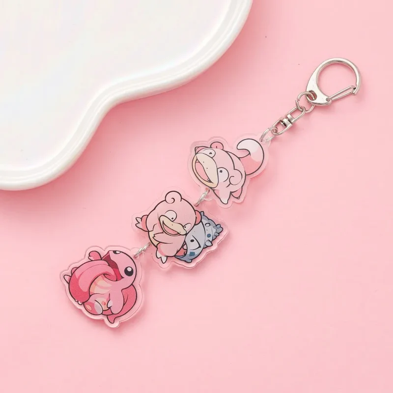 Porte-clés en acrylique avec dessin animé Pokémon mignon