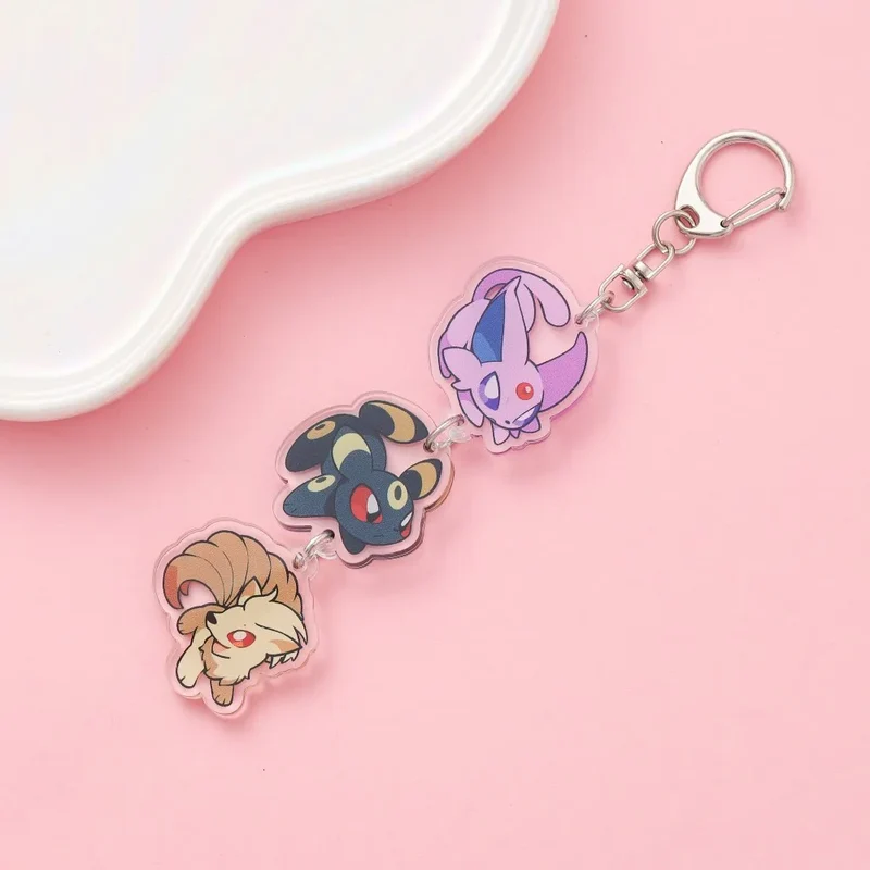 Porte-clés en acrylique avec dessin animé Pokémon mignon