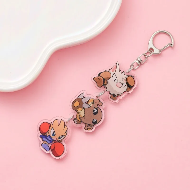 Porte-clés en acrylique avec dessin animé Pokémon mignon