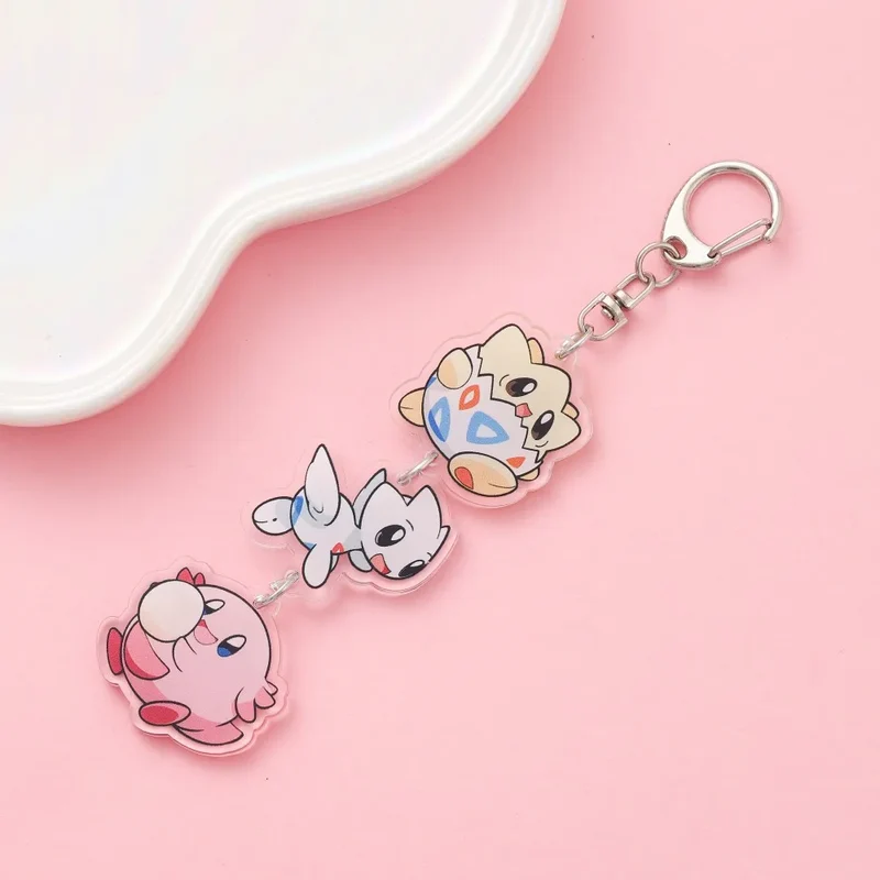 Porte-clés en acrylique avec dessin animé Pokémon mignon