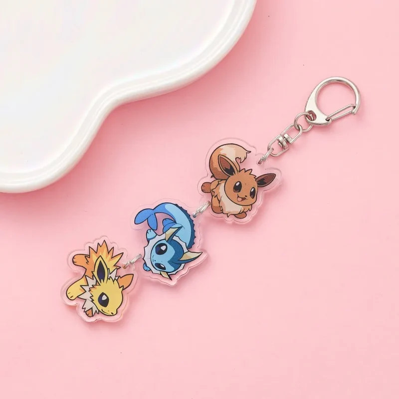 Porte-clés en acrylique avec dessin animé Pokémon mignon