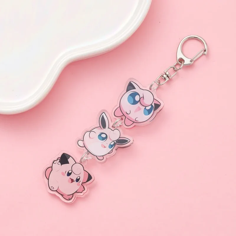Porte-clés en acrylique avec dessin animé Pokémon mignon