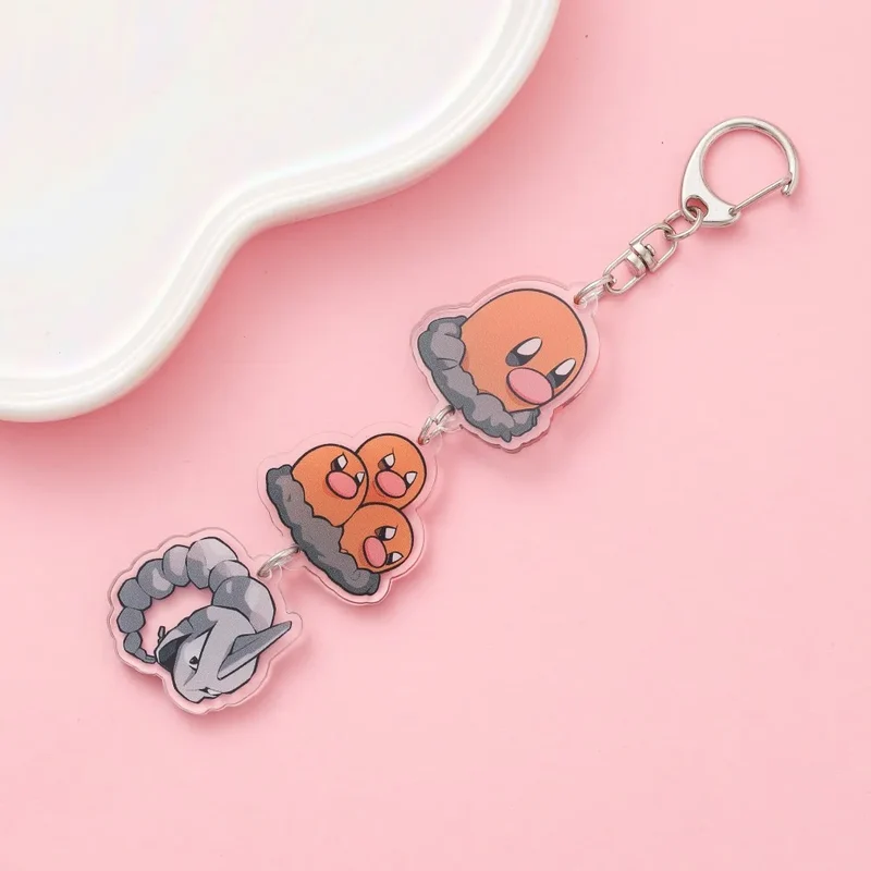Porte-clés en acrylique avec dessin animé Pokémon mignon