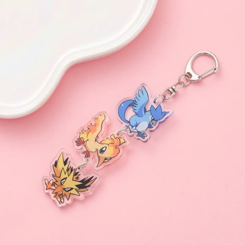 Porte-clés en acrylique avec dessin animé Pokémon mignon