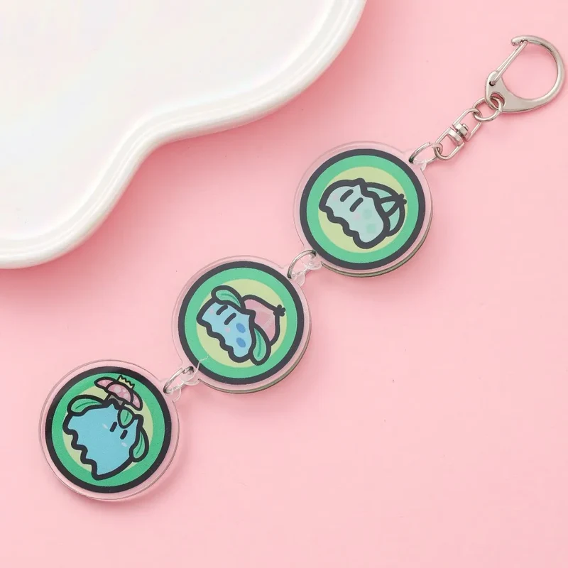 Porte-clés en acrylique avec dessin animé Pokémon mignon
