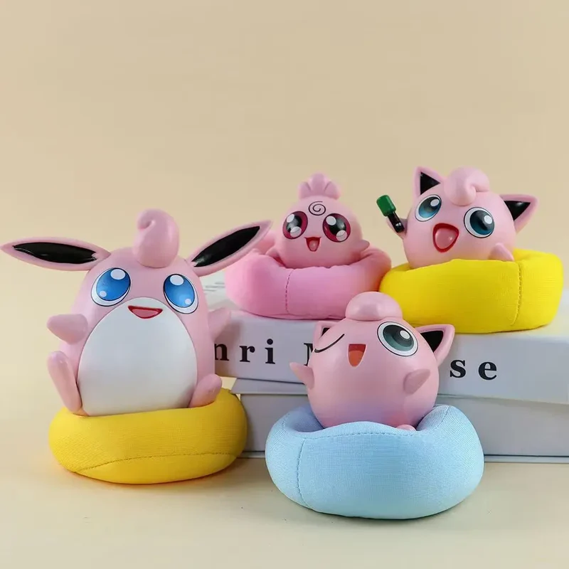 Lot de 4 figurines Jigglypuff et Evolutions Cuddlepuff env. 10 cm