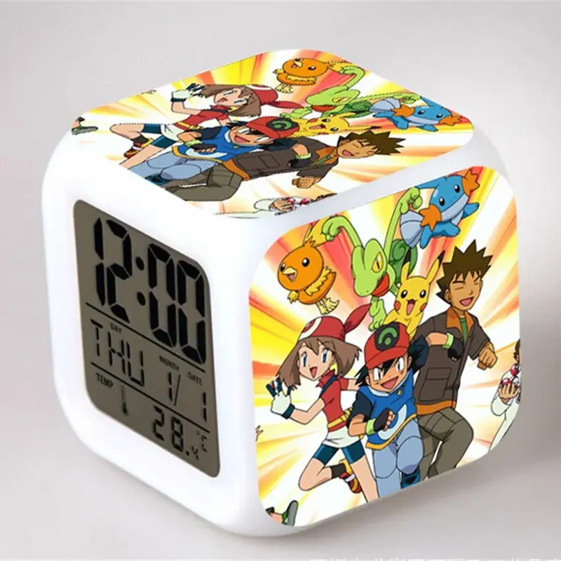Réveil Pokémon Anime avec LED et fonction alarme dans de nombreux modèles
