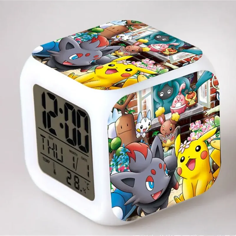 Réveil Pokémon Anime avec LED et fonction alarme dans de nombreux modèles