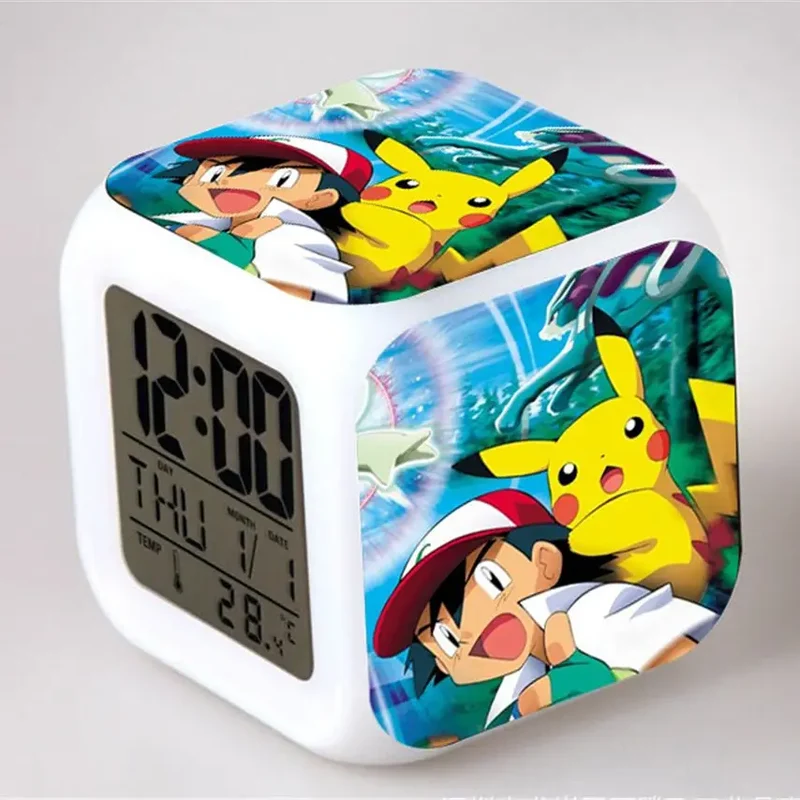 Réveil Pokémon Anime avec LED et fonction alarme dans de nombreux modèles