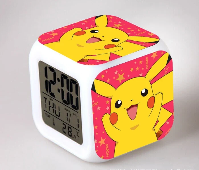 Réveil Pokémon Anime avec LED et fonction alarme dans de nombreux modèles