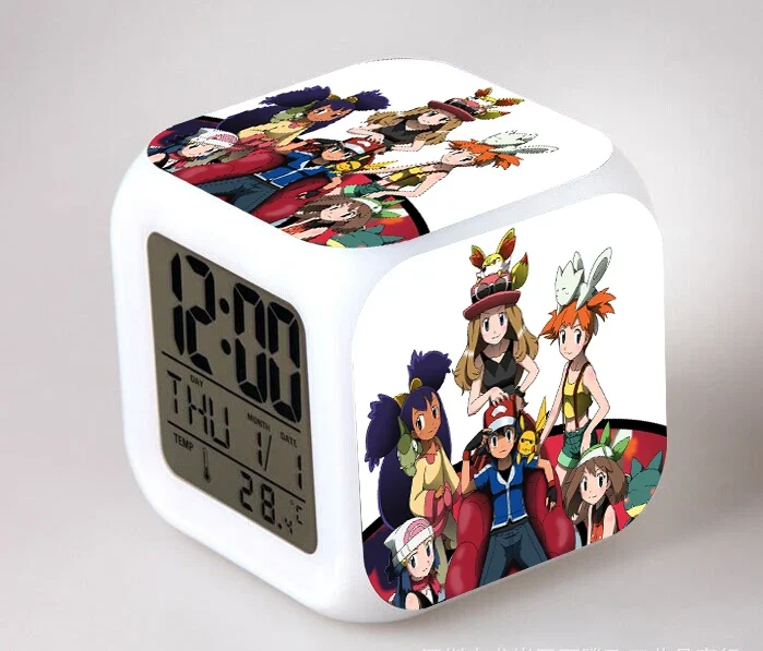 Réveil Pokémon Anime avec LED et fonction alarme dans de nombreux modèles
