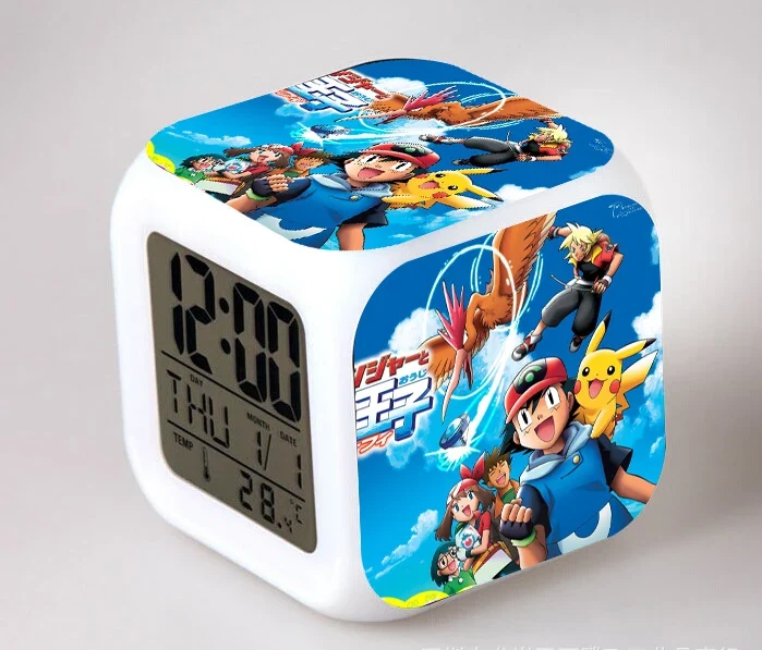 Réveil Pokémon Anime avec LED et fonction alarme dans de nombreux modèles