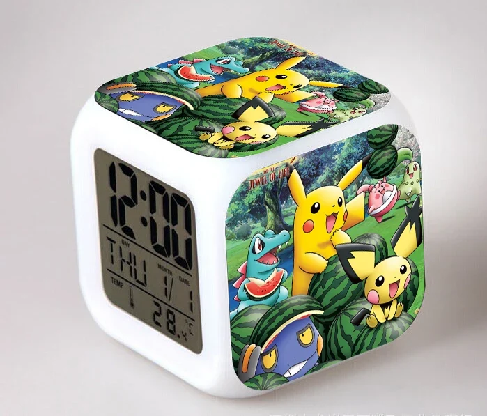 Réveil Pokémon Anime avec LED et fonction alarme dans de nombreux modèles