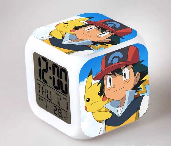 Réveil Pokémon Anime avec LED et fonction alarme dans de nombreux modèles
