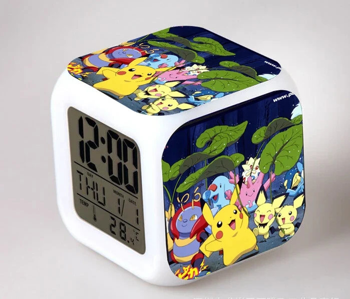Réveil Pokémon Anime avec LED et fonction alarme dans de nombreux modèles