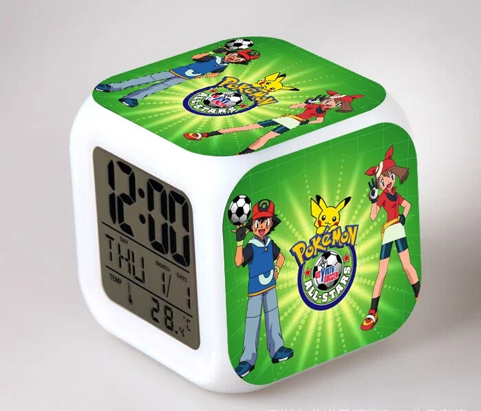 Réveil Pokémon Anime avec LED et fonction alarme dans de nombreux modèles
