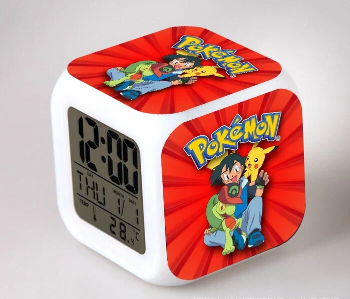 Réveil Pokémon Anime avec LED et fonction alarme dans de nombreux modèles