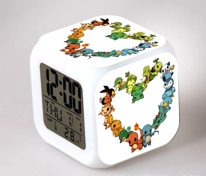 Réveil Pokémon Anime avec LED et fonction alarme dans de nombreux modèles