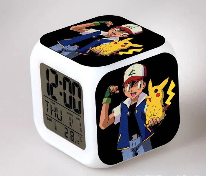 Réveil Pokémon Anime avec LED et fonction alarme dans de nombreux modèles