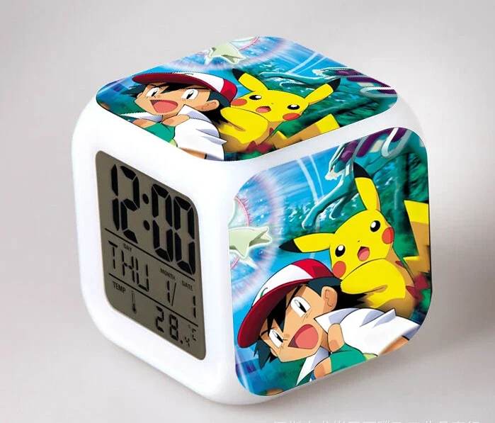 Réveil Pokémon Anime avec LED et fonction alarme dans de nombreux modèles