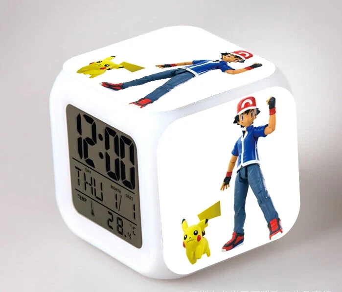 Réveil Pokémon Anime avec LED et fonction alarme dans de nombreux modèles