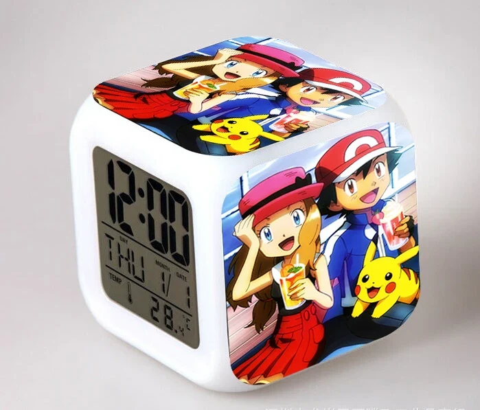 Réveil Pokémon Anime avec LED et fonction alarme dans de nombreux modèles