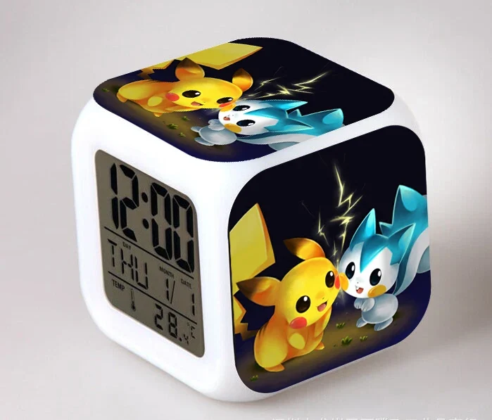 Réveil Pokémon Anime avec LED et fonction alarme dans de nombreux modèles