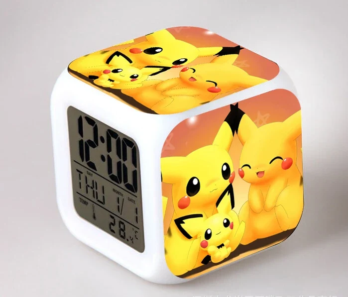 Réveil Pokémon Anime avec LED et fonction alarme dans de nombreux modèles