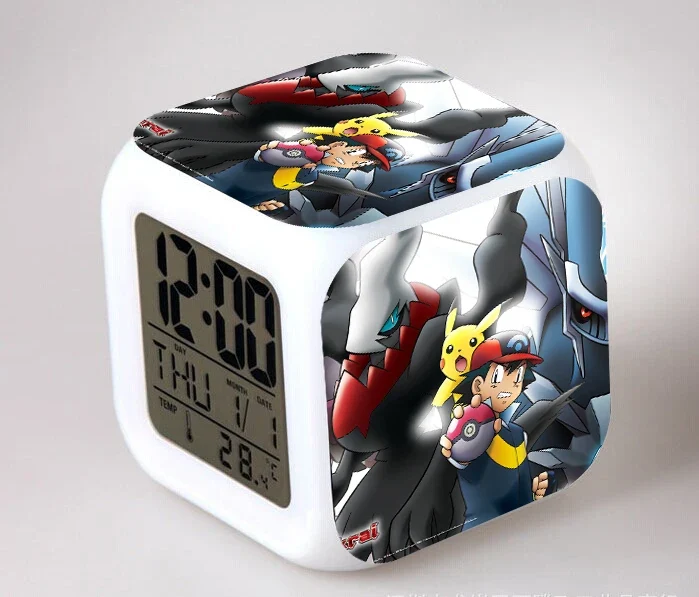 Réveil Pokémon Anime avec LED et fonction alarme dans de nombreux modèles