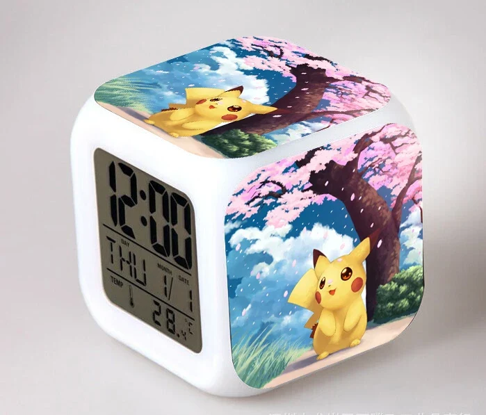 Réveil Pokémon Anime avec LED et fonction alarme dans de nombreux modèles