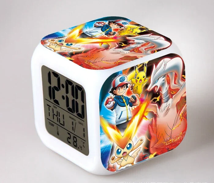 Réveil Pokémon Anime avec LED et fonction alarme dans de nombreux modèles