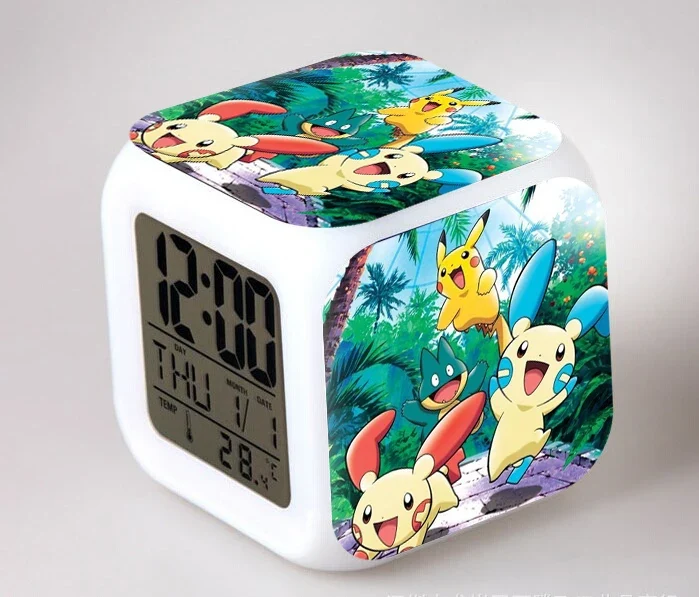 Réveil Pokémon Anime avec LED et fonction alarme dans de nombreux modèles