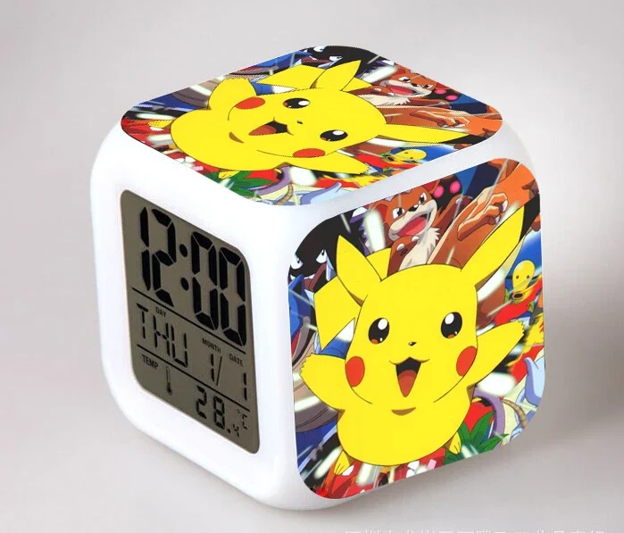 Réveil Pokémon Anime avec LED et fonction alarme dans de nombreux modèles