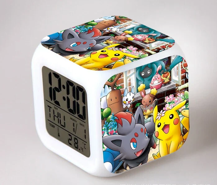 Réveil Pokémon Anime avec LED et fonction alarme dans de nombreux modèles