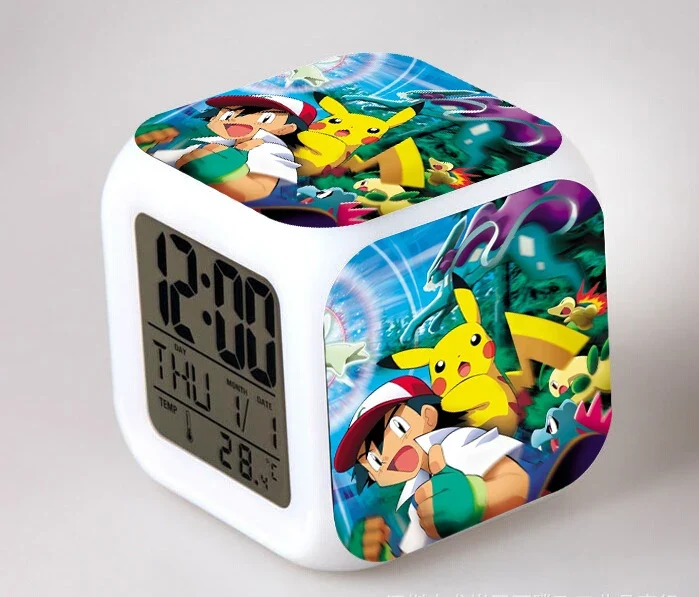 Réveil Pokémon Anime avec LED et fonction alarme dans de nombreux modèles