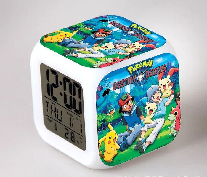 Réveil Pokémon Anime avec LED et fonction alarme dans de nombreux modèles
