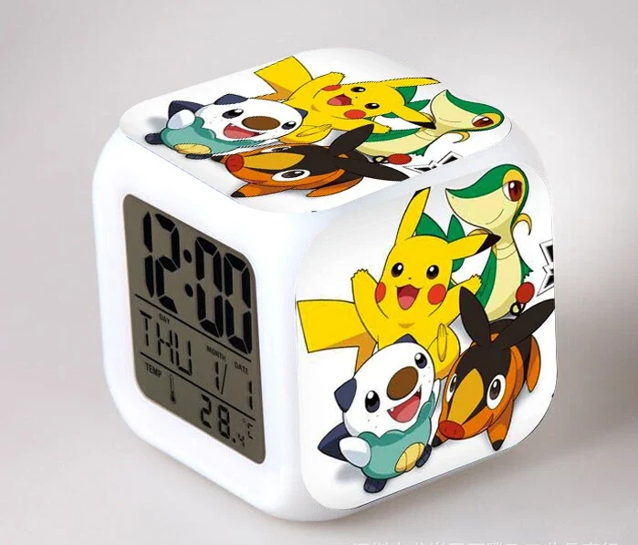Réveil Pokémon Anime avec LED et fonction alarme dans de nombreux modèles
