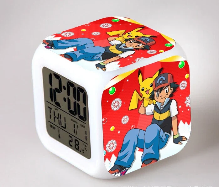 Réveil Pokémon Anime avec LED et fonction alarme dans de nombreux modèles