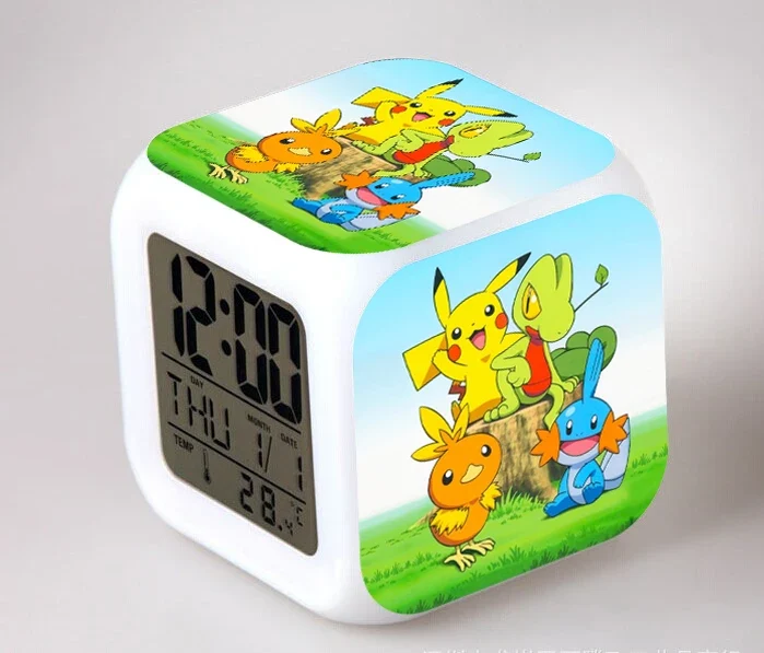 Réveil Pokémon Anime avec LED et fonction alarme dans de nombreux modèles