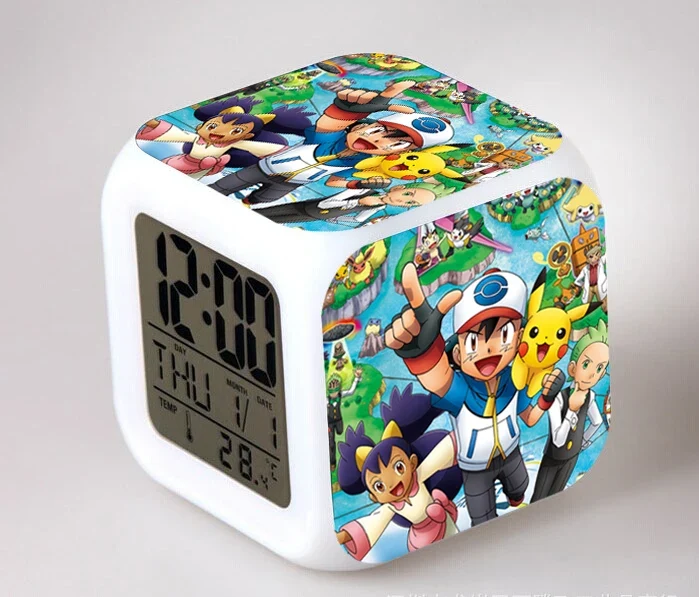 Réveil Pokémon Anime avec LED et fonction alarme dans de nombreux modèles