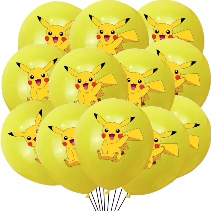 Ballons colorés (12 ou 24 pièces) pour la fête d'anniversaire Pokémon