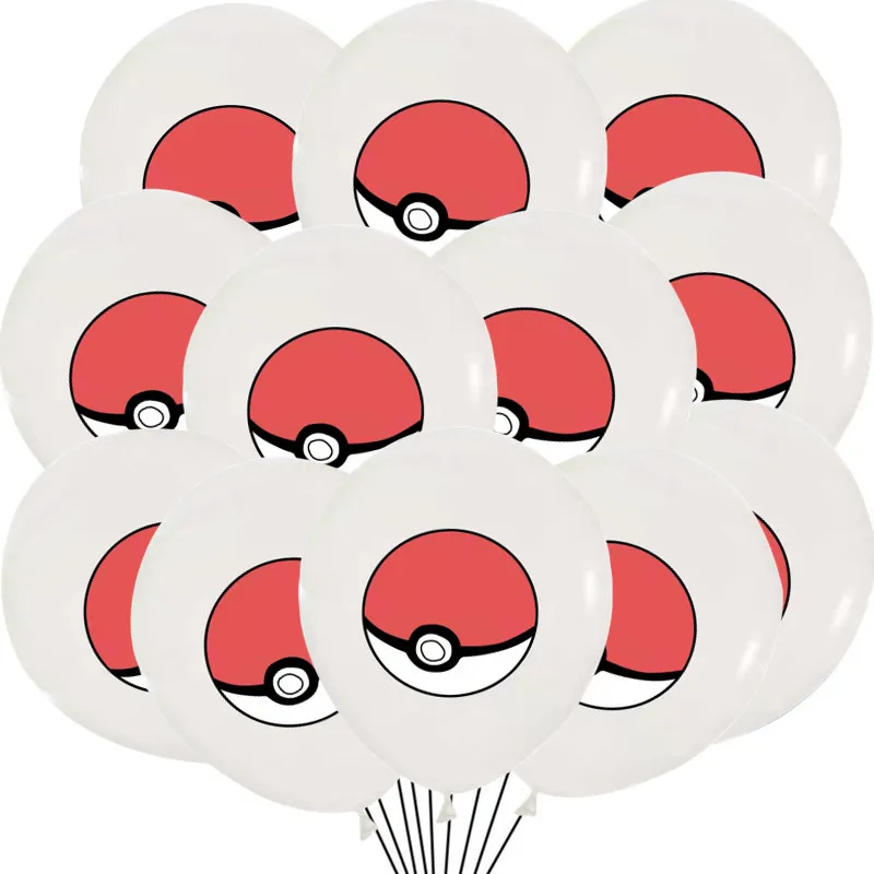 Ballons colorés (12 ou 24 pièces) pour la fête d'anniversaire Pokémon