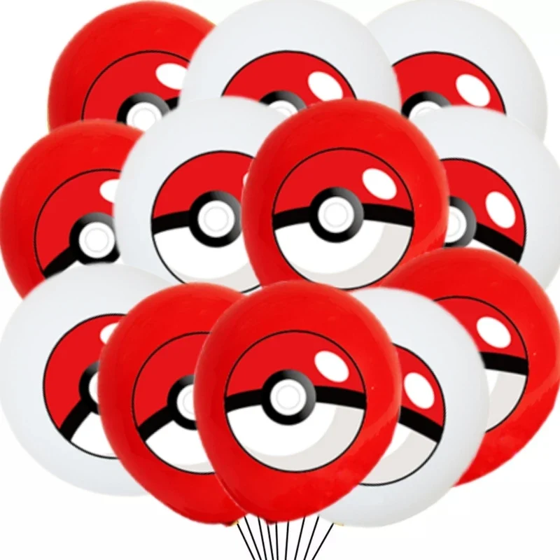 Ballons colorés (12 ou 24 pièces) pour la fête d'anniversaire Pokémon