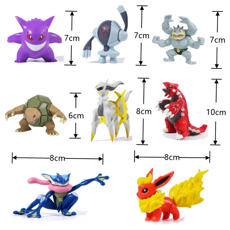 Lot de 28 figurines XXL. Grandes figurines Pokémon (environ 5-8 cm)
