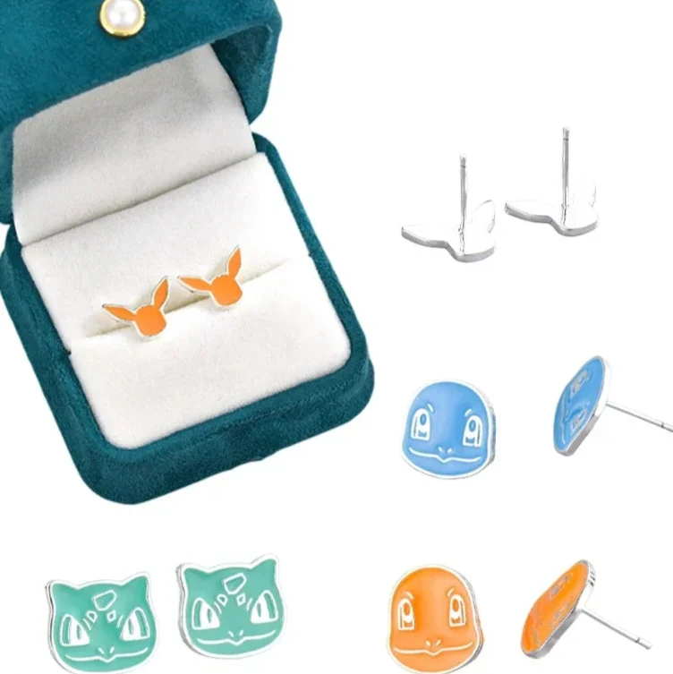 Superbes boucles d'oreilles Pokémon Pikachu, Schiggy, Evoli, Salamèche ou Bulbasaur